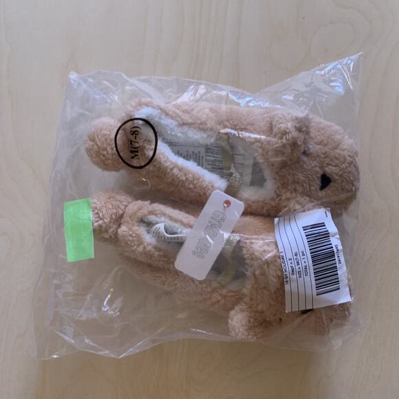 Gymboree NEW Pink Animal Critter Fuzzy Slippers - Medium - Picture 5 of 5